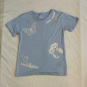 Blue T-shirt with White Graphics